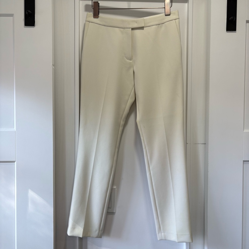 Ann Taylor Ivory Cream Stretch Slim Ankle Pants Size 6 - Picture 1 of 15